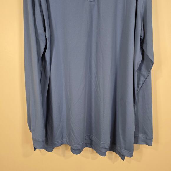 Men's Peter Millar Blue Long Sleeve Polo Shirt Top | Size XL - Picture 4 of 11